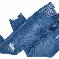 Judy Blue Midrise Destructed Hem Slim Fit- 88313