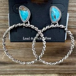 Accessorize Me "Jordyn" Silver Hoop With Stone Earrings