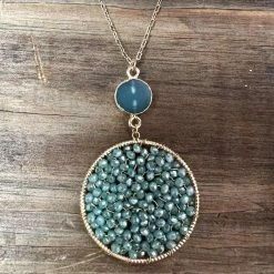 Accessorize Me New Arrivals "Leila" Gold Wired Circle W/Beads Necklace