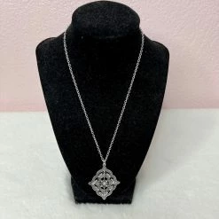 Accessorize Me "Gracie" Silver Cutout Pendant Necklace