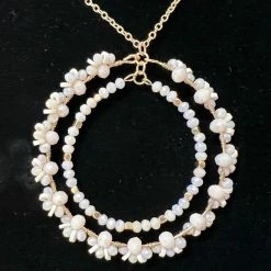 Accessorize Me New Arrivals "Elsie" Circle With Flower Beads Necklace