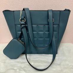 Accessorize Me New Arrivals "Nyla" Blue Quilted Tote With Coin Purse