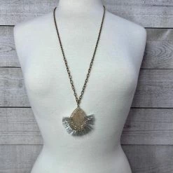 Avenue T New Arrivals "Adelaide" Teardrop With Fringe Necklace
