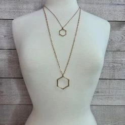 Avenue T "Lola" Layered Hexagon Necklace