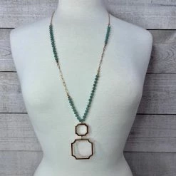 Avenue T New Arrivals "Kayla" Mint Beaded Necklace