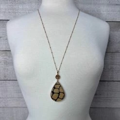 Avenue T New Arrivals "Brooke" Animal Print Teardrop Necklace