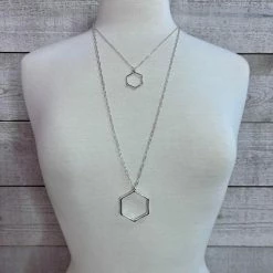 Avenue T "Lola" Layered Hexagon Necklace