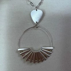 Avenue T New Arrivals "Jane" Silver Necklace With Circle Pendant