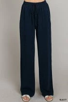 Cotton Bleu Clothing "Always Remember" Navy Wide Leg Pants