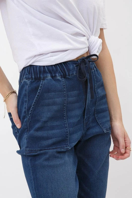 Clothing Mica Denim Hi-Rise Mom Fit Jogger- MDP-G113 4 Clothing Mica Denim Hi-Rise Mom Fit Jogger- MDP-G113