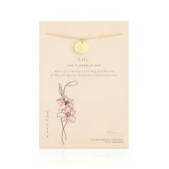 Lucky Feather Birth Month Flower Necklace