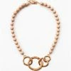 What's Hot "Isabel" Wood Beaded Necklace With Circles