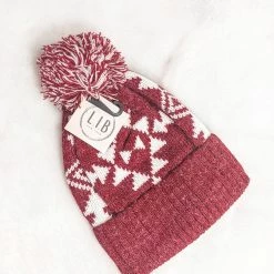 Accessorize Me "Wyatt" Aztec Print Beanie With Pom New Arrivals