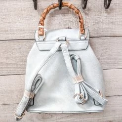 Accessorize Me "Sloane" Backpack Purse W/Bamboo Handle
