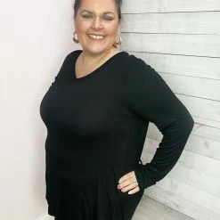 Honeyme "Live Your Life" V Neck Top- Black Clothing