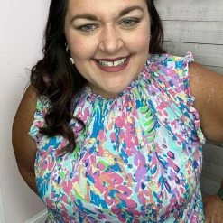 Lime N Chili Clothing "Darling Diva" Mock Neck Ruffle Top 7 Lime N Chili Clothing