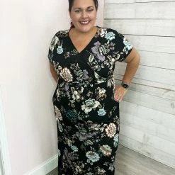 White Birch "Win My Heart" Floral Wrap Maxi Dress Clothing