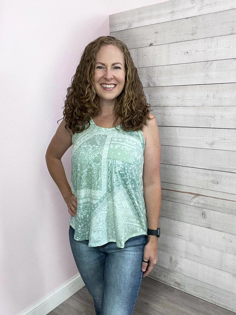 Mittoshop "Made For Vacay" Patch Paisley Tank Top 1 Mittoshop "Made For Vacay" Patch Paisley Tank Top