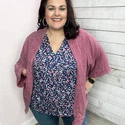 Easel "Talk To Me" Mineral Wash Open Kimono *FINAL SALE*