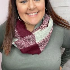 Accessorize Me "Benjamin" Block Plaid Infinity Scarf New Arrivals