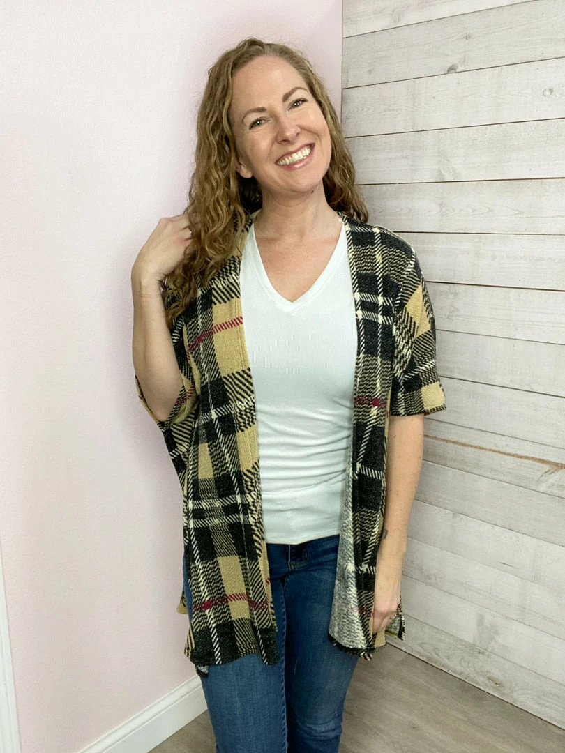 Honeyme "Making Moves" Plaid Open Cardigan Clothing 2 Honeyme "Making Moves" Plaid Open Cardigan Clothing