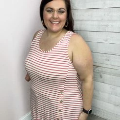 Emerald Clothing "Always In The Lead" Striped Tunic Tank- Ivory *FINAL SALE*