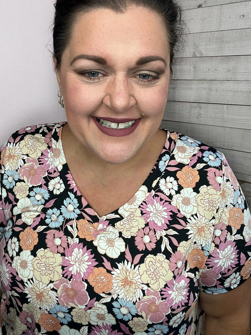 Honeyme "Floral Stunner" Short Sleeve Top Clothing 4 Honeyme "Floral Stunner" Short Sleeve Top Clothing