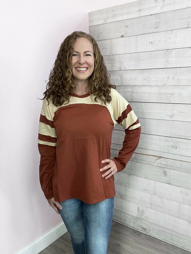 Cotton Bleu Clothing "Back In Town" Long Sleeve Colorblock Top 2 Cotton Bleu Clothing "Back In Town" Long Sleeve Colorblock Top