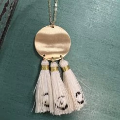 What's Hot "Julia" Circle With Tassels Necklace And Earrings