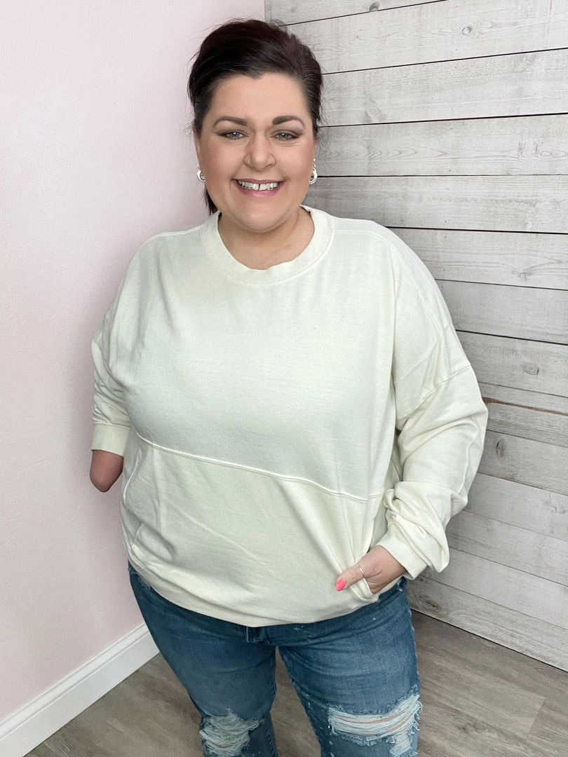 Sew In Love "Best Behavior" Crewneck Sweatshirt- Ivory **Sales Are Final** Clothing 1 Sew In Love "Best Behavior" Crewneck Sweatshirt- Ivory **Sales Are Final** Clothing