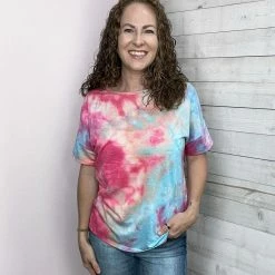 Haptics "Total Babe" Cutout Back Tie Dye Top