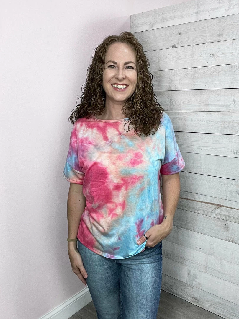 Haptics "Total Babe" Cutout Back Tie Dye Top 2 Haptics "Total Babe" Cutout Back Tie Dye Top