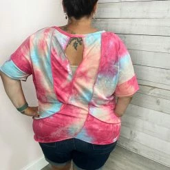 Haptics "Total Babe" Cutout Back Tie Dye Top 6 Haptics