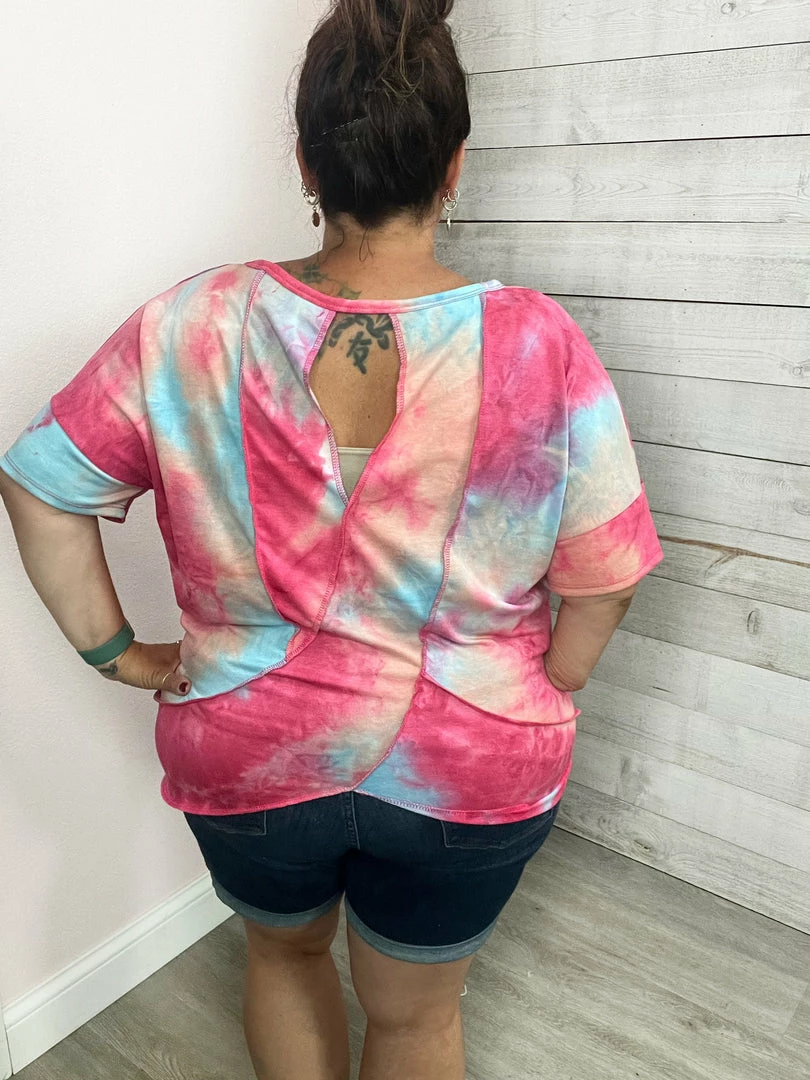 Haptics "Total Babe" Cutout Back Tie Dye Top 3 Haptics "Total Babe" Cutout Back Tie Dye Top