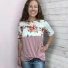 143 "Make Up Your Mind" Floral Front Twist Top Clothing