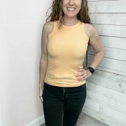Mono B Clothing "Work It Out" Athleisure Tank Top- Apricot