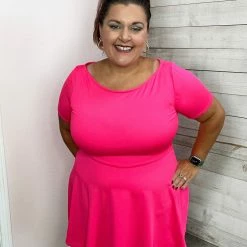 White Birch Clothing "You're Mine" Short Sleeve Dress- Pink