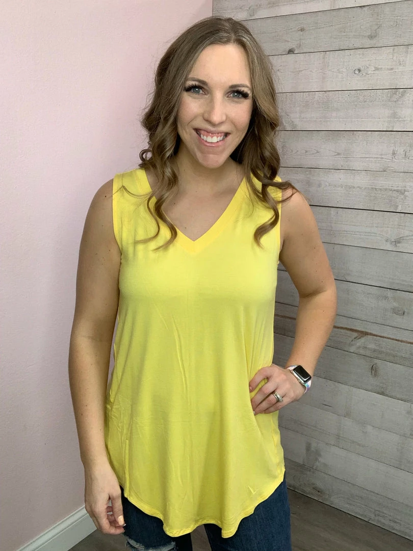 Zenana "Smile" V Neck Tank Clothing 4 Zenana "Smile" V Neck Tank Clothing