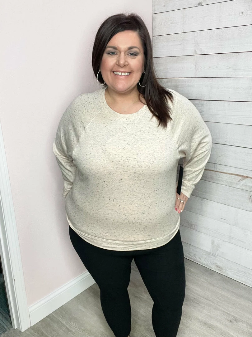 Mono B "Beautiful Creation" Sprinkle Long Sleeve Top- Lt. Peach** Sales Are Final** Clothing 1 Mono B "Beautiful Creation" Sprinkle Long Sleeve Top- Lt. Peach** Sales Are Final** Clothing