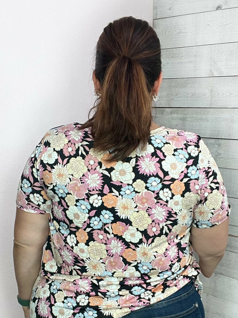 Honeyme "Floral Stunner" Short Sleeve Top Clothing 3 Honeyme "Floral Stunner" Short Sleeve Top Clothing
