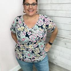 Sew In Love "May Flowers" Floral V Neck Top Clothing