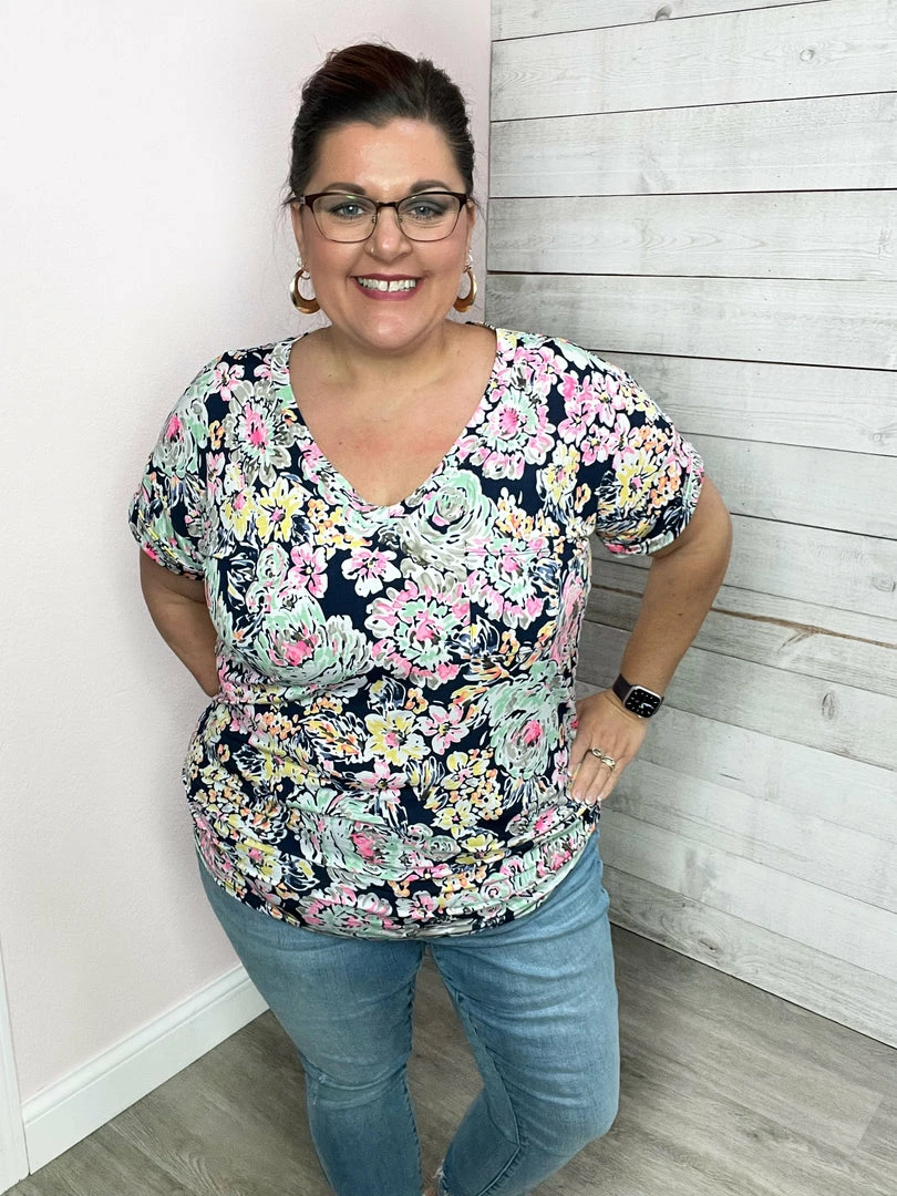 Sew In Love "May Flowers" Floral V Neck Top Clothing 2 Sew In Love "May Flowers" Floral V Neck Top Clothing