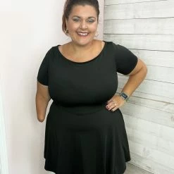 White Birch "You're Mine" Short Sleeve Dress- Black