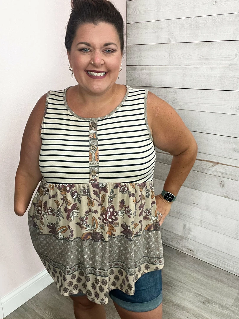 Lovely Melody "Free Yourself" Boho Babydoll Tank 1 Lovely Melody "Free Yourself" Boho Babydoll Tank