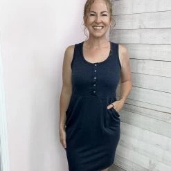 Ps Kate "Denim Breeze" Navy Tank Dress