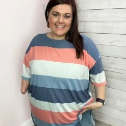 Emerald "Pleasant Views" Multi Colored Stripe Top *FINAL SALE*