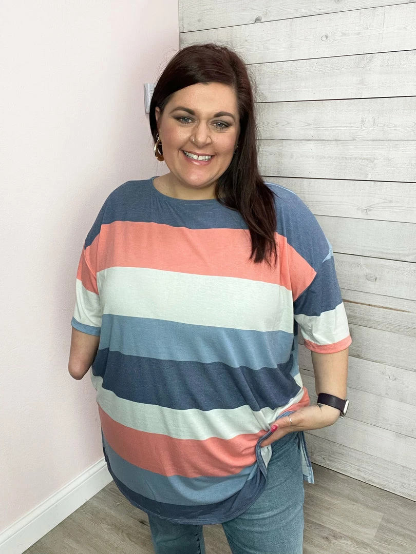 Emerald "Pleasant Views" Multi Colored Stripe Top *FINAL SALE* 2 Emerald "Pleasant Views" Multi Colored Stripe Top *FINAL SALE*