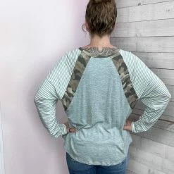 Ps Kate "Must Be Love" Camo/Stripe Long Sleeve Top 5 Ps Kate