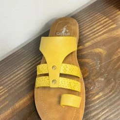 Corkys Clothing "Sandcastle" Yellow Strap Sandal 7 Corkys Clothing