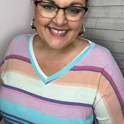 Sew In Love "On Vacation" Striped V Neck Top *FINAL SALE* 8 Sew In Love